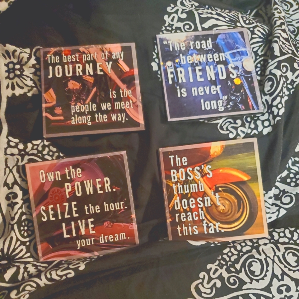 Harley Davidson vintage magnet set of 4 - 2003 motorcycle rider